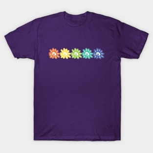 Five Flower Left Graphic T-Shirt
